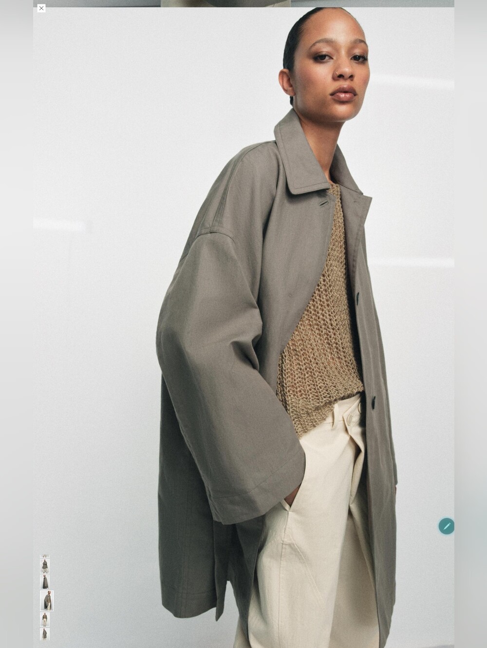 ZARA ZW COLLECTION OVERSIZE TRENCH SIZE M - Picture 6 of 15